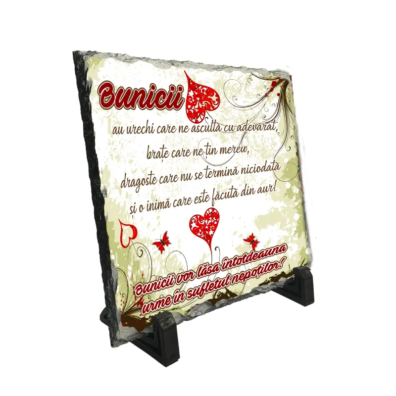 Bunicii au urechi care ne asculta...., piatra ardezie personalizata, cu mesaj model pa048